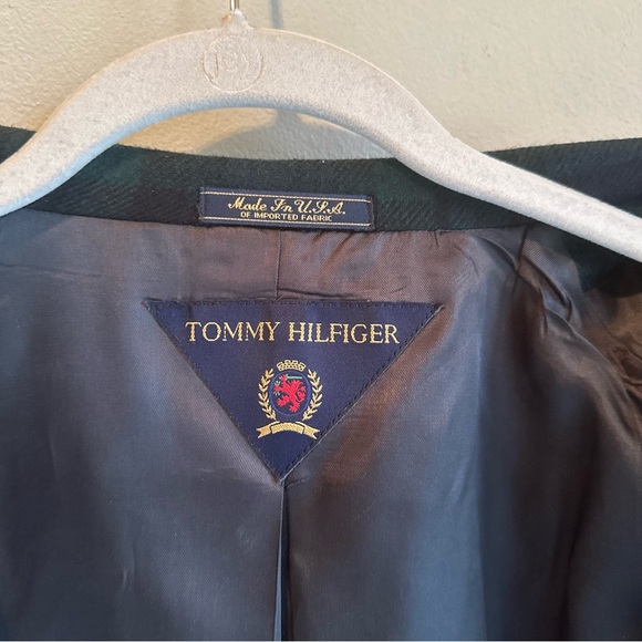 Vintage 80s Tommy Hilfiger Wool Union Made Tartan Plaid Varsity Blazer - Picture 3 of 11